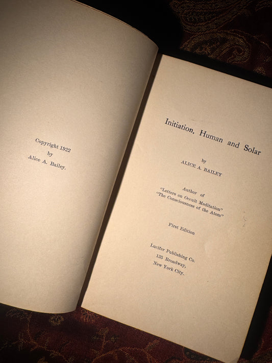 Initiation Human and Solar (1922 First Edition)
