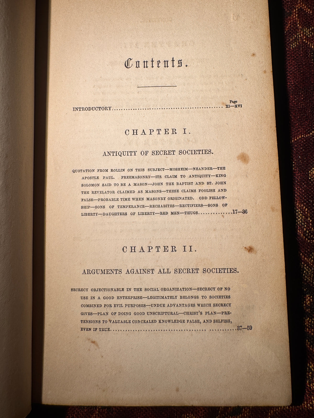 Plain Thoughts on Secret Societies (1852)