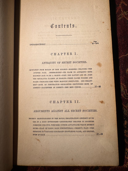 Plain Thoughts on Secret Societies (1852)