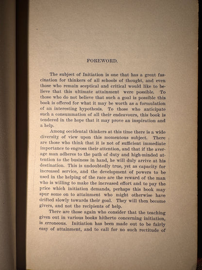 Initiation Human and Solar (1922 First Edition)