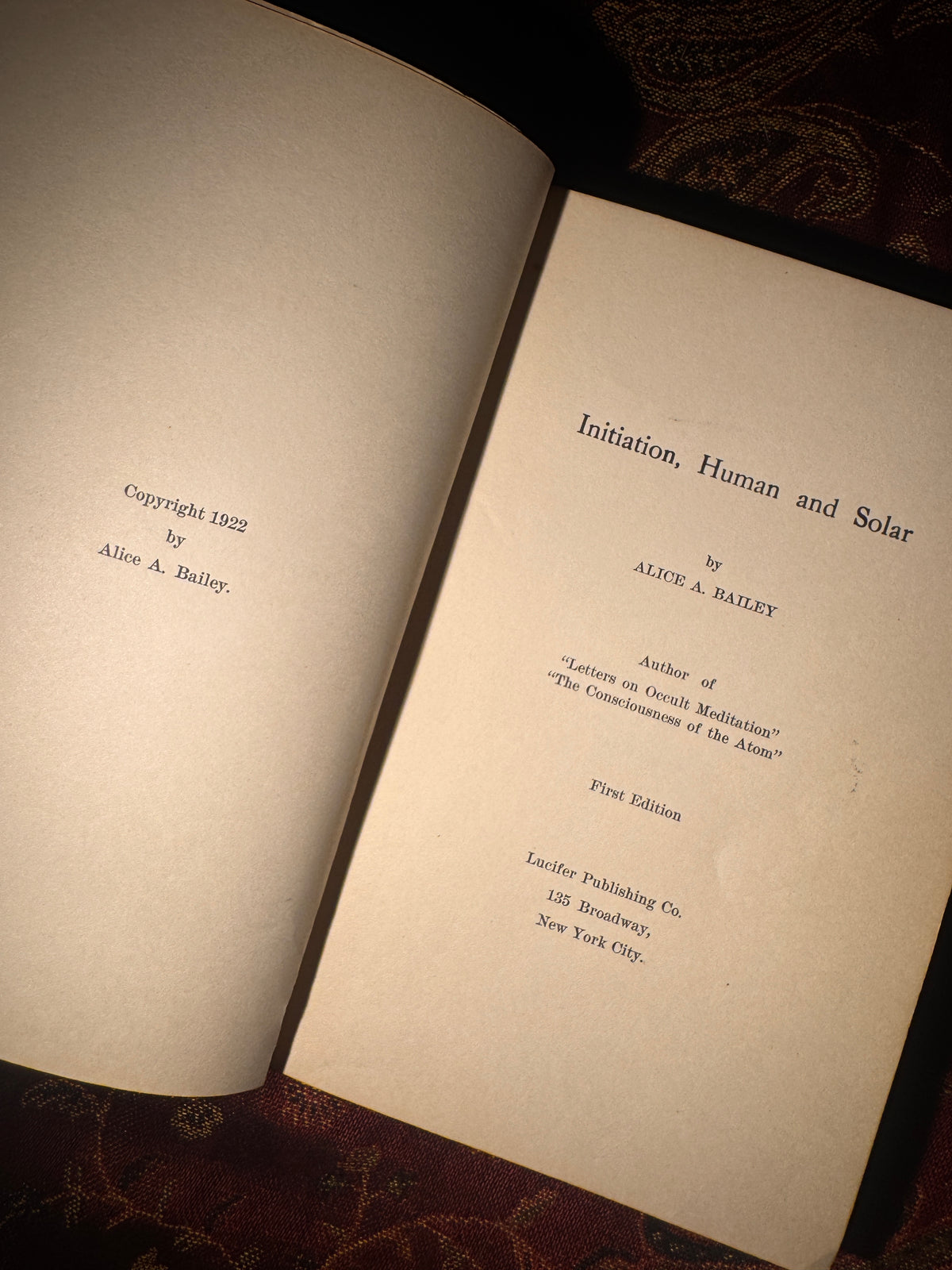Initiation Human and Solar (1922 First Edition)
