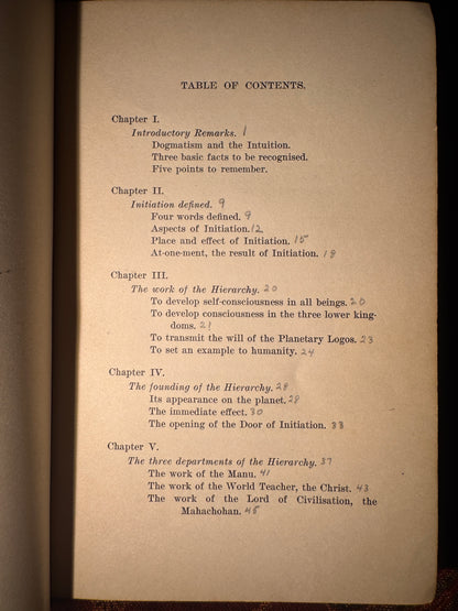 Initiation Human and Solar (1922 First Edition)