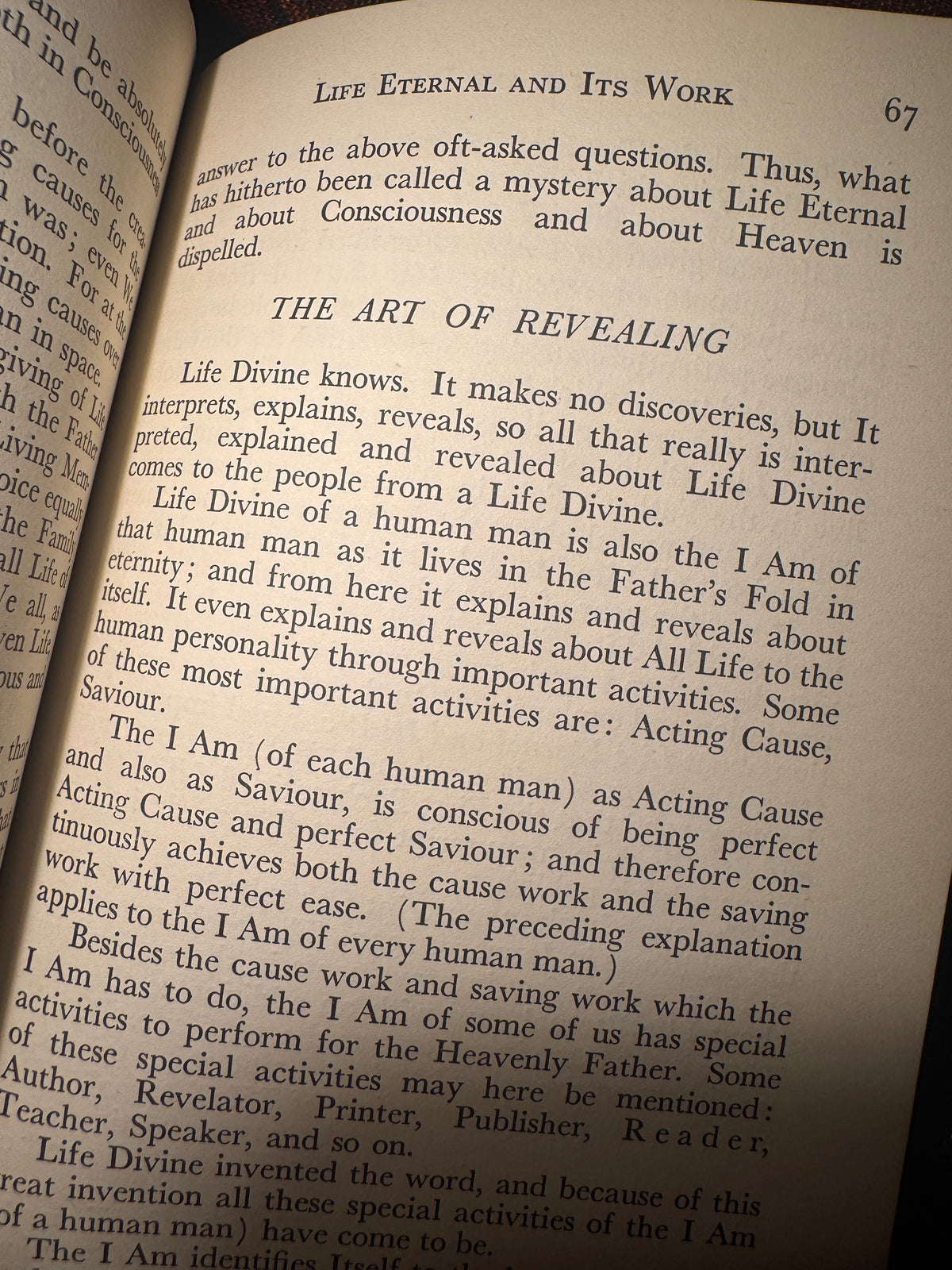 Life Eternal and Its Work