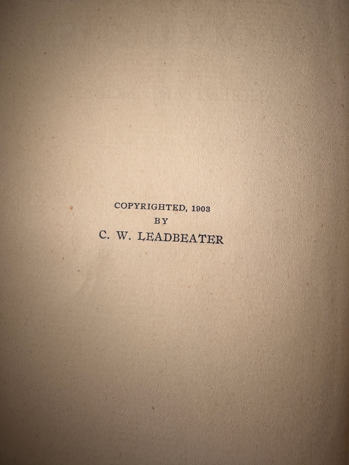 Some Glimpses of Occultism, C.W. Leadbeater 1903