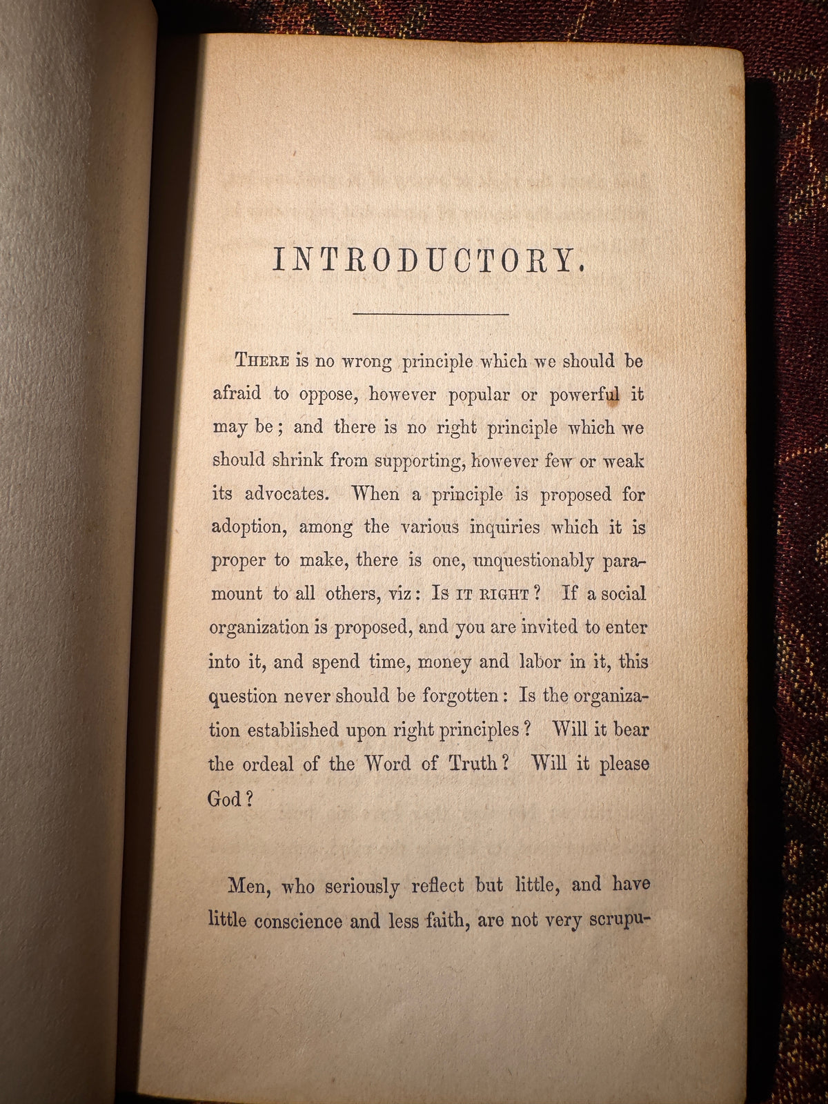 Plain Thoughts on Secret Societies (1852)