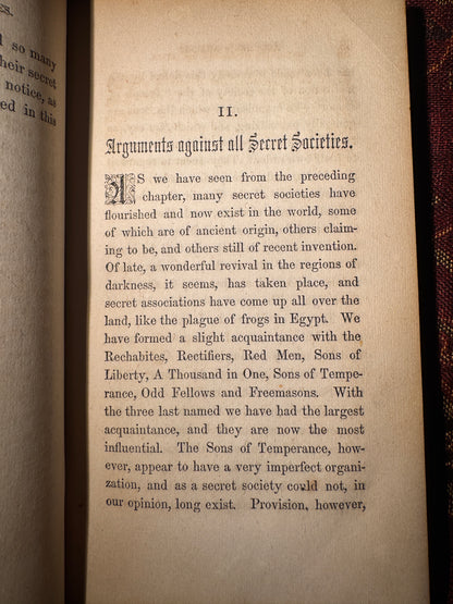 Plain Thoughts on Secret Societies (1852)
